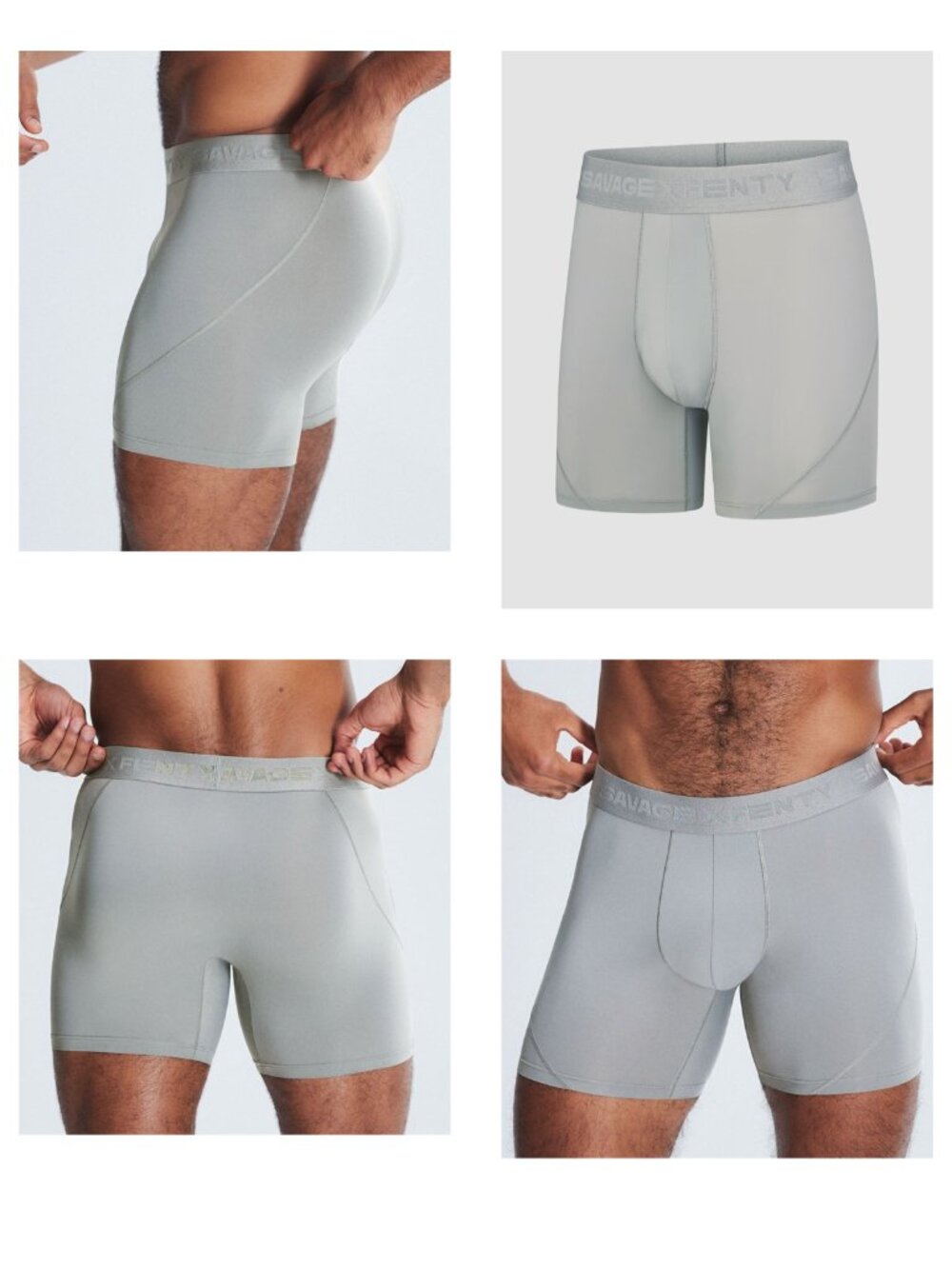 New Savage x Fenty Shadow Fit Boxer Briefs Gray Size M